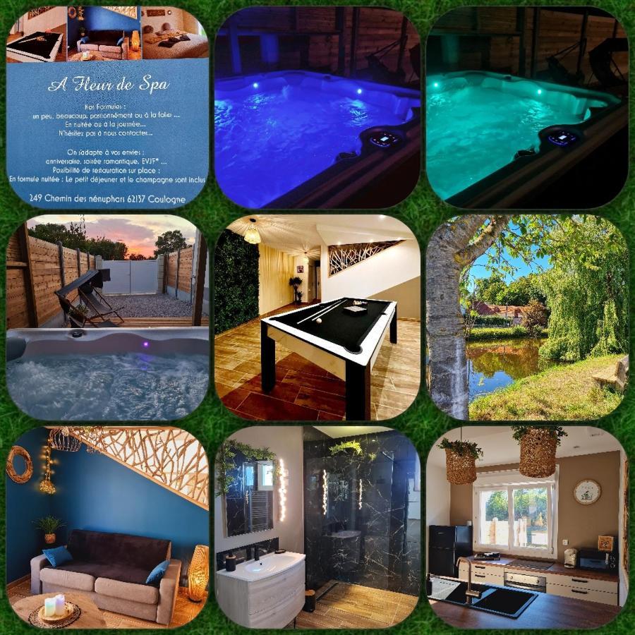 A Fleur De Spa : Maison Chaleureuse Avec Spa Privatif Et Billard. Coulogne Exteriér fotografie